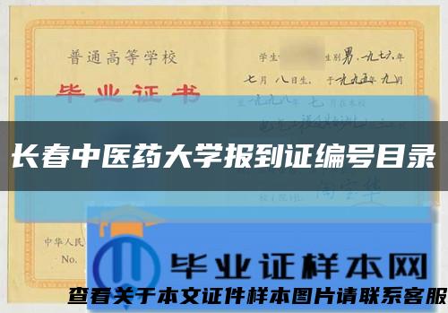 长春中医药大学报到证编号目录缩略图