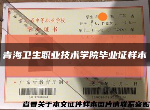 青海卫生职业技术学院毕业证样本缩略图