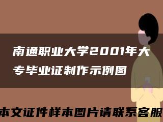 南通职业大学2001年大专毕业证制作示例图缩略图