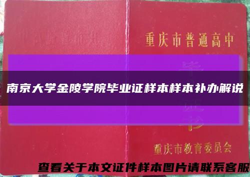 南京大学金陵学院毕业证样本样本补办解说缩略图