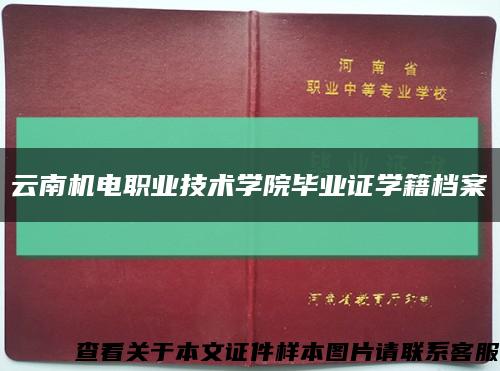 云南机电职业技术学院毕业证学籍档案缩略图