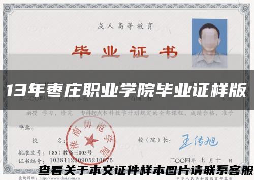 13年枣庄职业学院毕业证样版缩略图