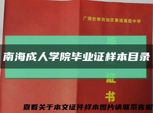 南海成人学院毕业证样本目录缩略图