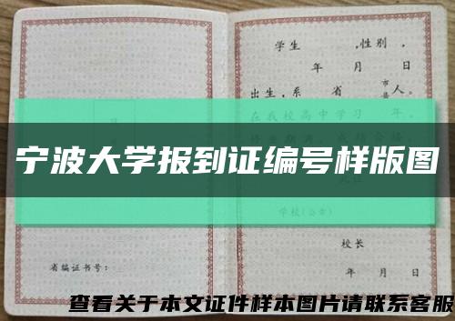 宁波大学报到证编号样版图缩略图