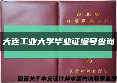 大连工业大学毕业证编号查询缩略图