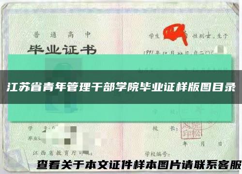 江苏省青年管理干部学院毕业证样版图目录缩略图