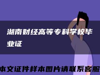 湖南财经高等专科学校毕业证缩略图