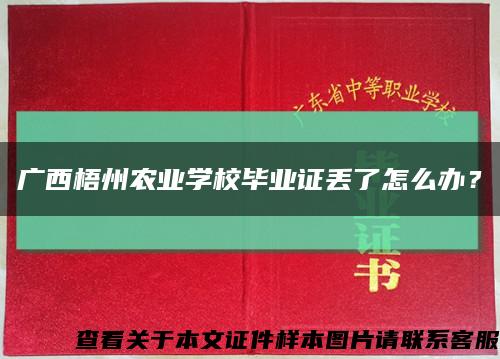 广西梧州农业学校毕业证丢了怎么办？缩略图