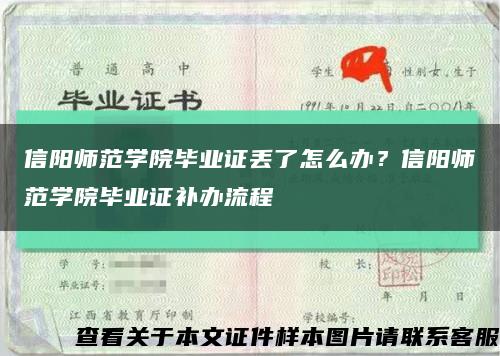 信阳师范学院毕业证丢了怎么办？信阳师范学院毕业证补办流程缩略图