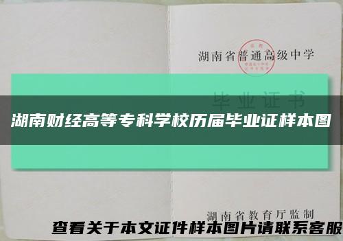 湖南财经高等专科学校历届毕业证样本图缩略图