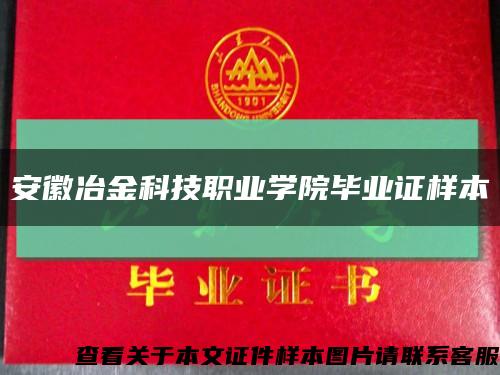 安徽冶金科技职业学院毕业证样本缩略图