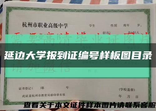 延边大学报到证编号样板图目录缩略图