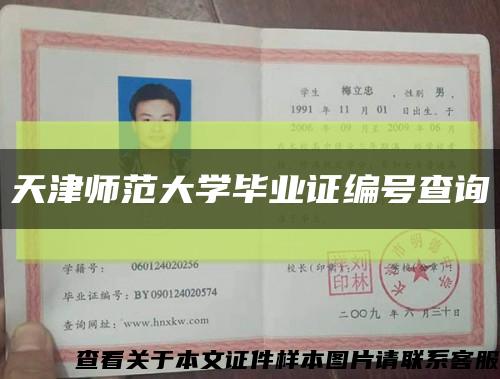 天津师范大学毕业证编号查询缩略图