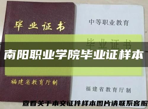 南阳职业学院毕业证样本缩略图