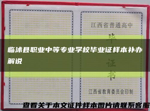 临沭县职业中等专业学校毕业证样本补办解说缩略图