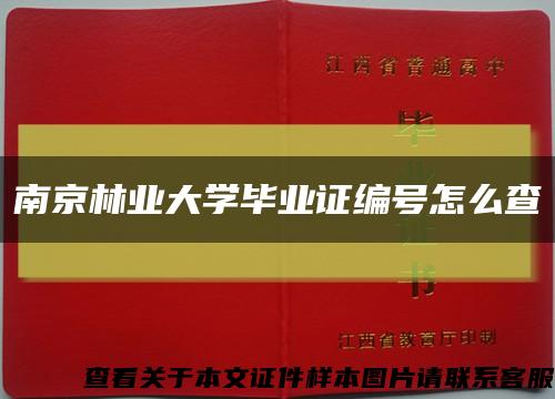 南京林业大学毕业证编号怎么查缩略图