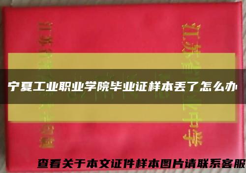 宁夏工业职业学院毕业证样本丢了怎么办缩略图