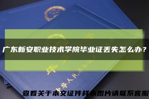 广东新安职业技术学院毕业证丢失怎么办？缩略图