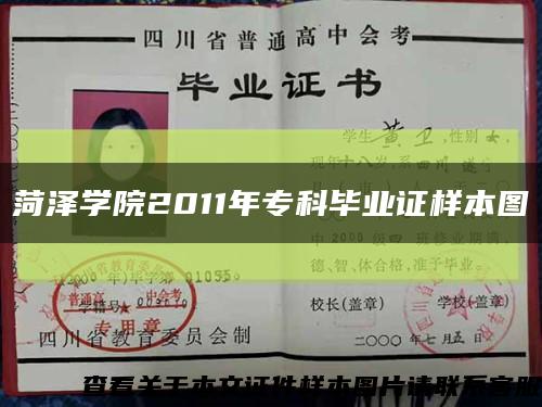 菏泽学院2011年专科毕业证样本图缩略图