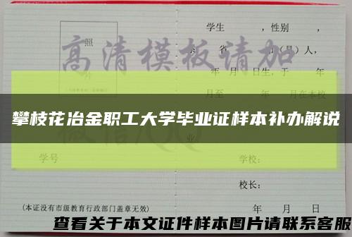 攀枝花冶金职工大学毕业证样本补办解说缩略图