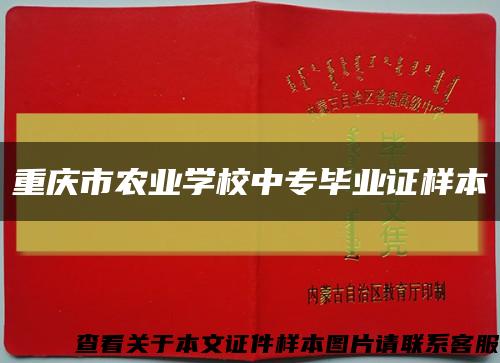 重庆市农业学校中专毕业证样本缩略图