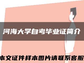 河海大学自考毕业证简介缩略图