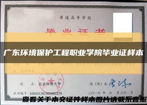 广东环境保护工程职业学院毕业证样本缩略图