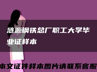 涟源钢铁总厂职工大学毕业证样本缩略图