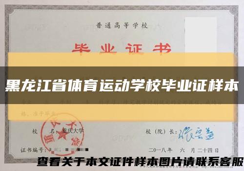 黑龙江省体育运动学校毕业证样本缩略图