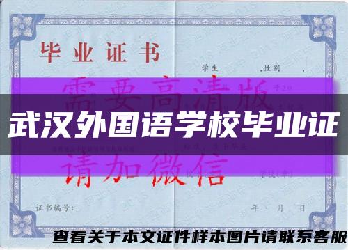 武汉外国语学校毕业证缩略图