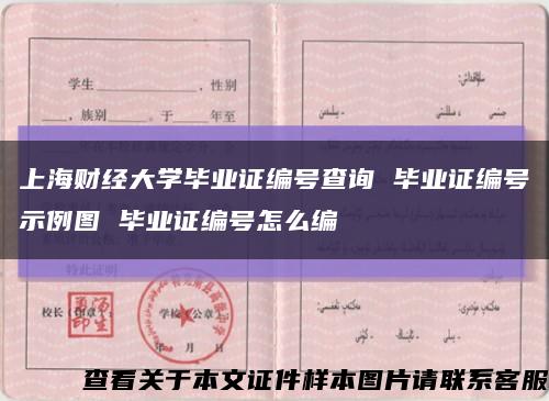 上海财经大学毕业证编号查询 毕业证编号示例图 毕业证编号怎么编缩略图