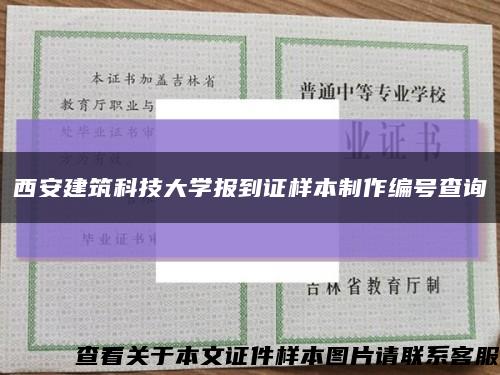 西安建筑科技大学报到证样本制作编号查询缩略图
