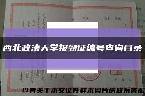 西北政法大学报到证编号查询目录缩略图