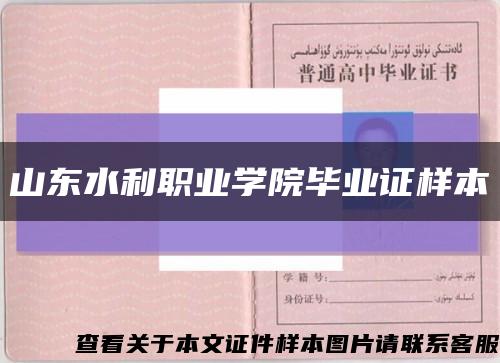 山东水利职业学院毕业证样本缩略图