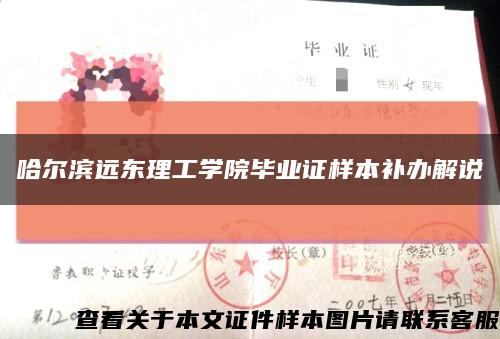 哈尔滨远东理工学院毕业证样本补办解说缩略图
