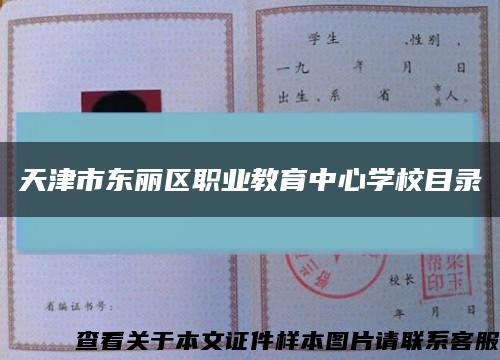 天津市东丽区职业教育中心学校目录缩略图