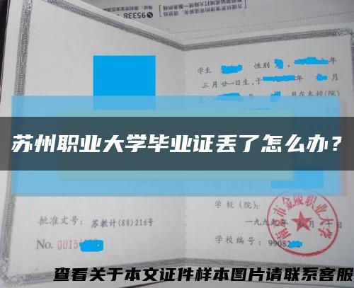 苏州职业大学毕业证丢了怎么办？缩略图