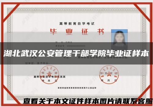 湖北武汉公安管理干部学院毕业证样本缩略图