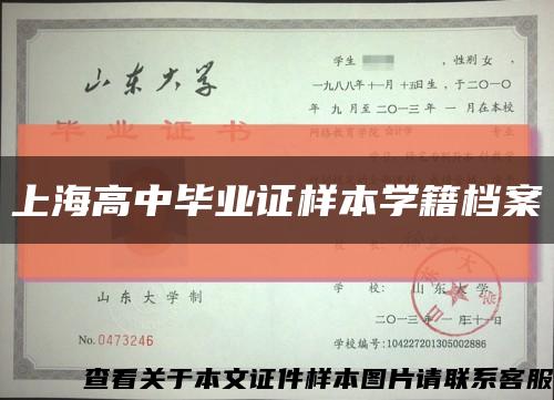 上海高中毕业证样本学籍档案缩略图
