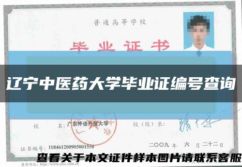 辽宁中医药大学毕业证编号查询缩略图