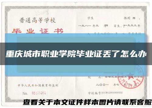 重庆城市职业学院毕业证丢了怎么办缩略图