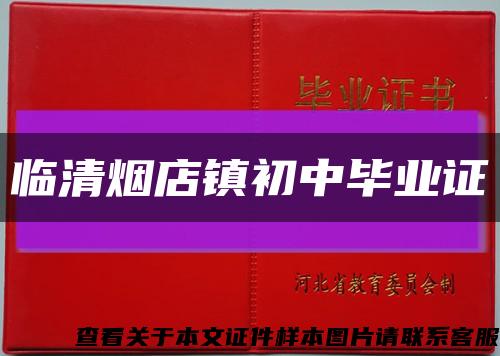 临清烟店镇初中毕业证缩略图