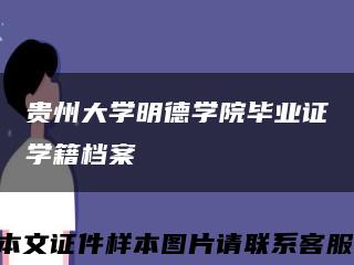 贵州大学明德学院毕业证学籍档案缩略图