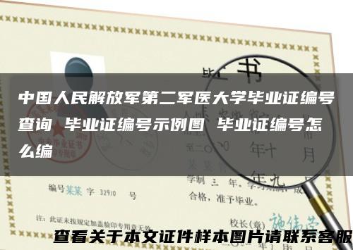 中国人民解放军第二军医大学毕业证编号查询 毕业证编号示例图 毕业证编号怎么编缩略图