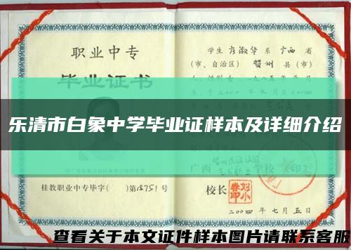 乐清市白象中学毕业证样本及详细介绍缩略图