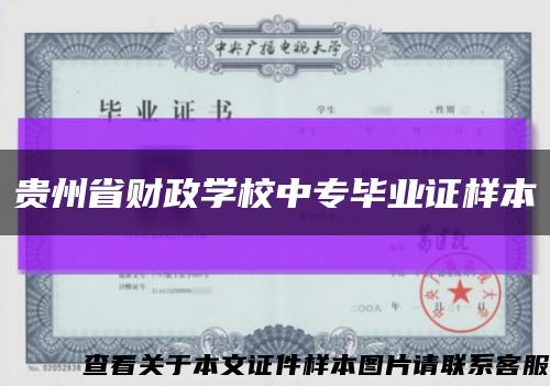 贵州省财政学校中专毕业证样本缩略图