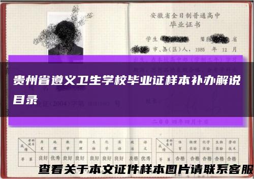 贵州省遵义卫生学校毕业证样本补办解说目录缩略图