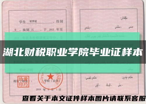 湖北财税职业学院毕业证样本缩略图