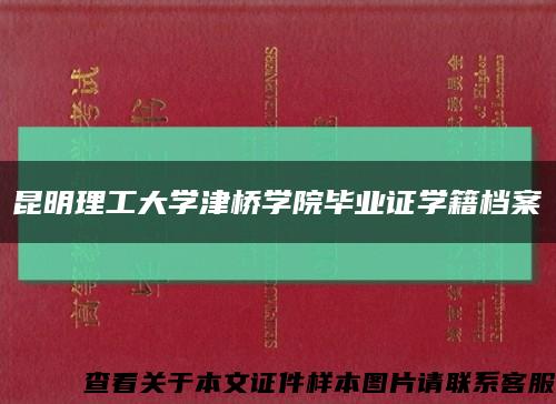 昆明理工大学津桥学院毕业证学籍档案缩略图