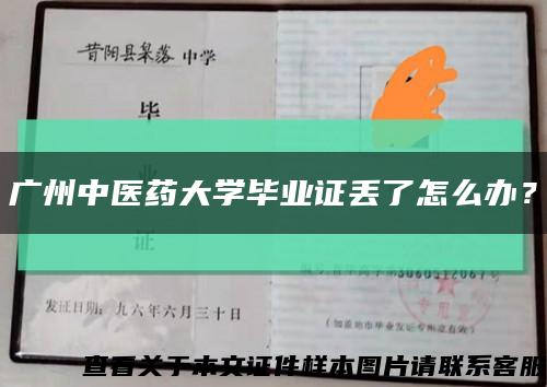 广州中医药大学毕业证丢了怎么办？缩略图